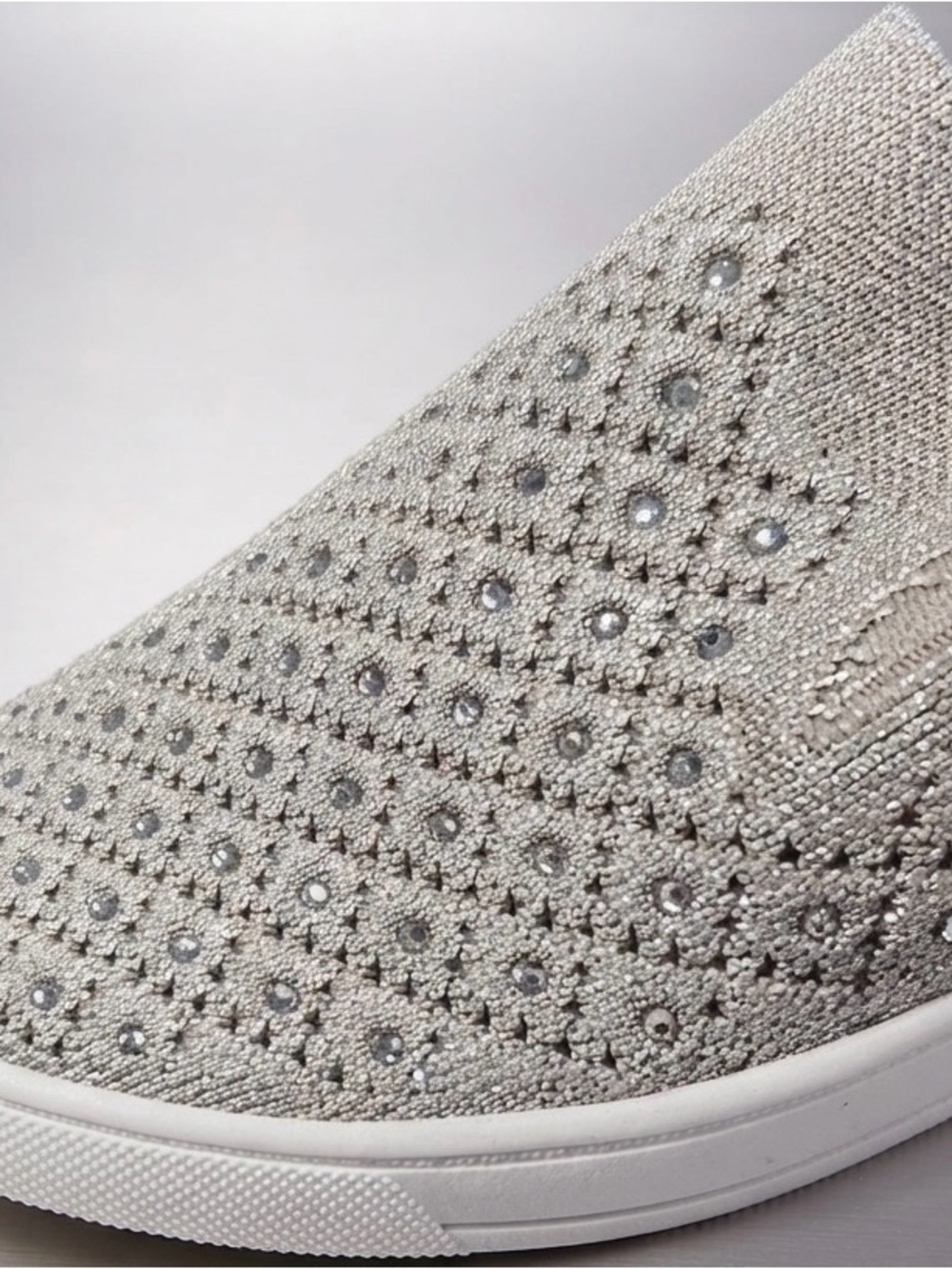 White Mountain Champagne Slip-On Loafers with Rhinestones Champagne w/Silver - Picture 2 of 8